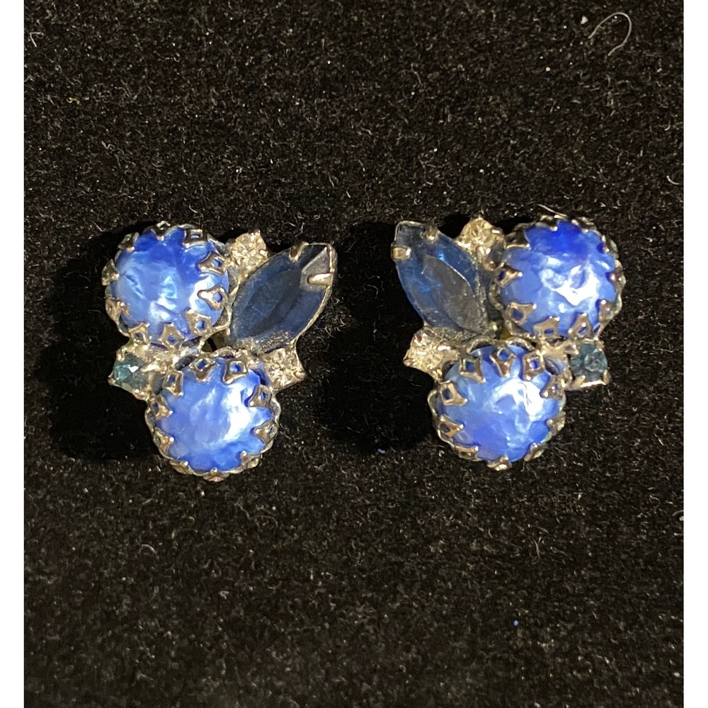 Vintage Juliana Blue & Silver Earrings